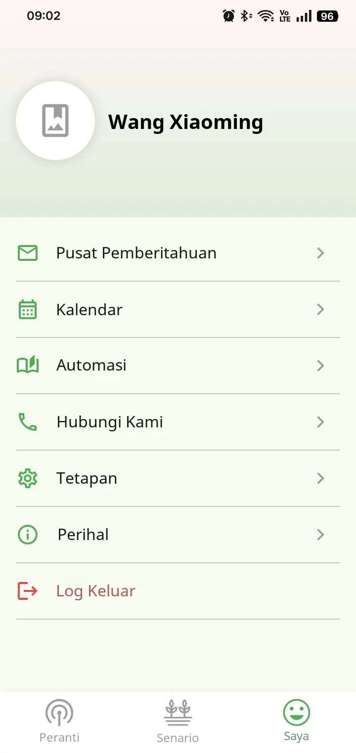 Menu App YenProtek: pusat pemberitahuan, kalendar dan tetapan automasi