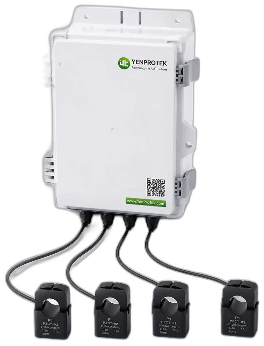 Unit utama Modul Amaran Gangguan Bekalan Elektrik YenProtek dengan empat pengapit arus (CT)