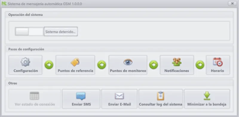 Desarrollo de programas de envío de alarmas