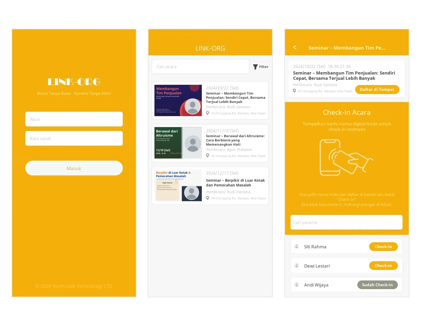 Pengembangan Platform dan Aplikasi Registrasi Kehadiran Acara